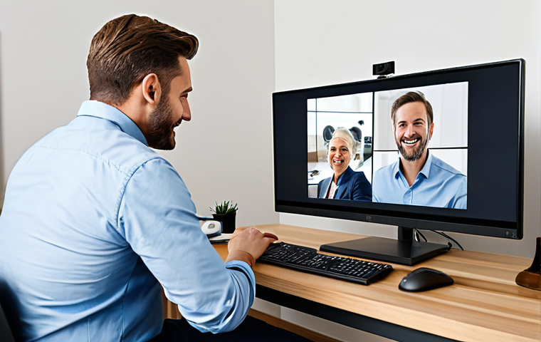 **

"Professional team collaborating remotely on a project, fully clothed, using video conferencing in a well-lit home office, appropriate attire, safe for work, perfect anatomy, natural proportions, high quality, family-friendly."

**