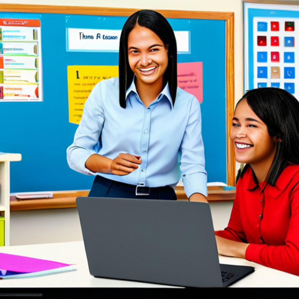 원격 협업 도구를 활용한 교육 자료 공유 방법 - Interactive Online Classroom**

"A bright and cheerful online classroom scene. A diverse group of fu...