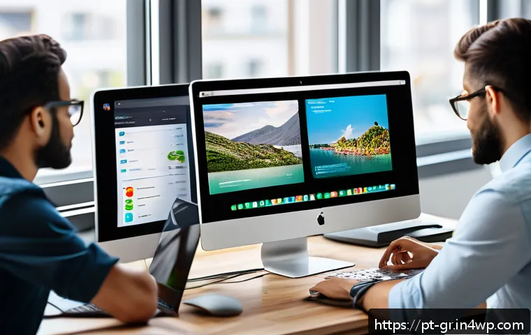 원격 협업 도구의 커스터마이징 전략 - A modern remote work team collaborating via a sleek virtual workspace interface, with diverse profes...